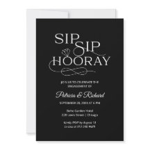 Convites de Festa de Noivado Sip Sip Hooray