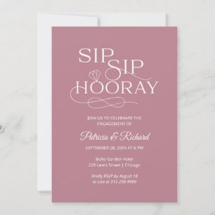 Convites de Festa de Noivado Sip Sip Hooray