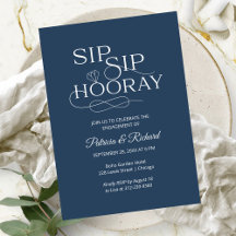 Convites de Festa de Noivado Sip Sip Hooray