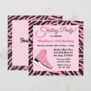 Convites de festa de patinação no gelo com lantejo
