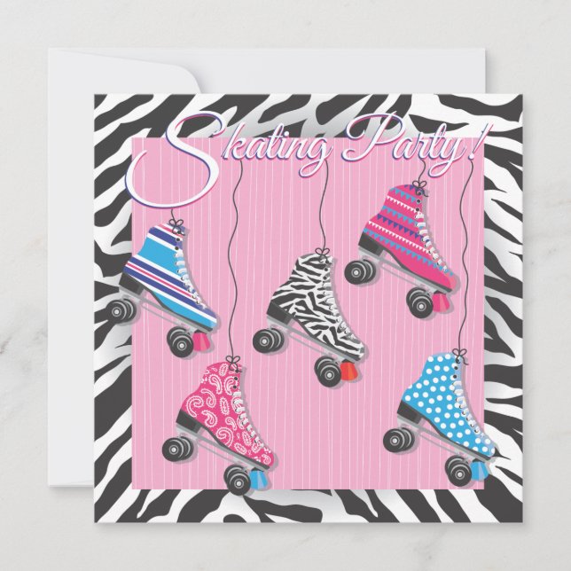 Convites de Festa de Patinação no Rolo (Frente)