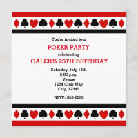 Convites de Festa de Poker do Cassino de Suites de