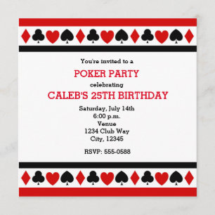 Convites de Festa de Poker do Cassino de Suites de