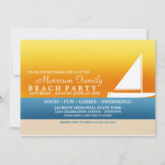 Convites de Festa de Praia ao Sol de Verão