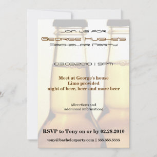 Convites de Festa de Solteiro com Garrafa de Cerve