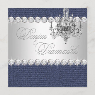 Convites de Festa Denim e Diamante