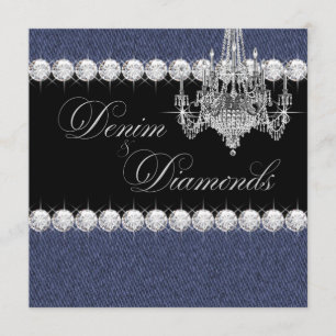 Convites de Festa Denim e Diamante