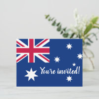 Convites de festa divertidos com a bandeira austra