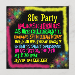 Convites de Festa dos Anos 80