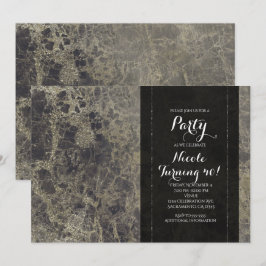 Convites de Festa Glam Marble Granite Shimmer