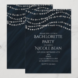 Convites de festa Glamour Brilho Azul e Diamante