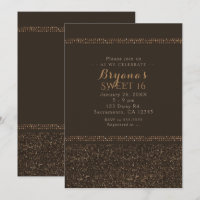 Convites de Festa Glamour Espelhantes Bronze Marro