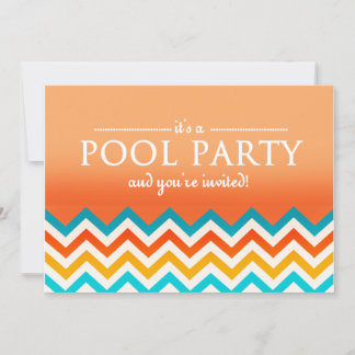 Convites de festa na piscina com estilo Chevron mo
