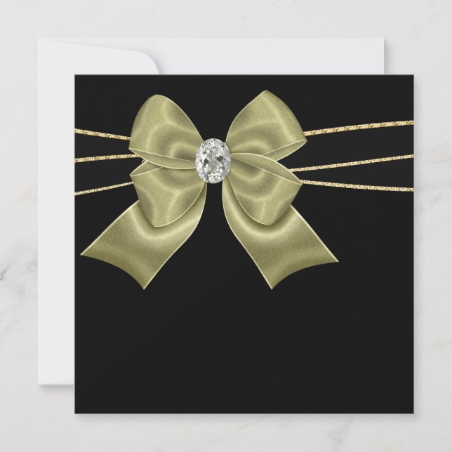 Convites de festa para todas as ocasiões Ouro Pret (Frente)