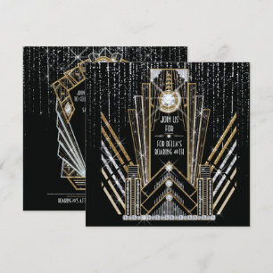 Convites de Festa Roaring Gatsby Art Deco Brilho