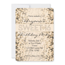 Convites de festa SWEET 16 Luzes Espelhantes Doura