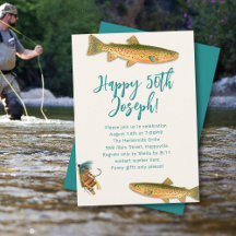 Convites de festa temática de pesca de truta para