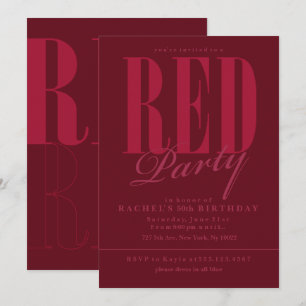 Convites de Festa Vermelho Radiante