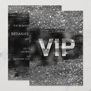 Convites de Festa VIP do Clube Chic Glam Preto Pra