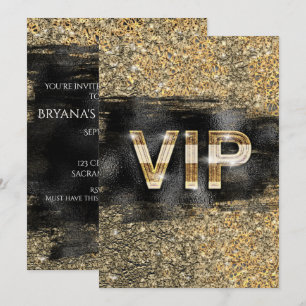 Convites de Festa VIP do Clube Gold & Black Glam C