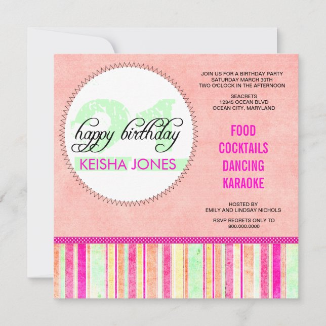 Convites de festas aniversário de 21 anos (Frente)