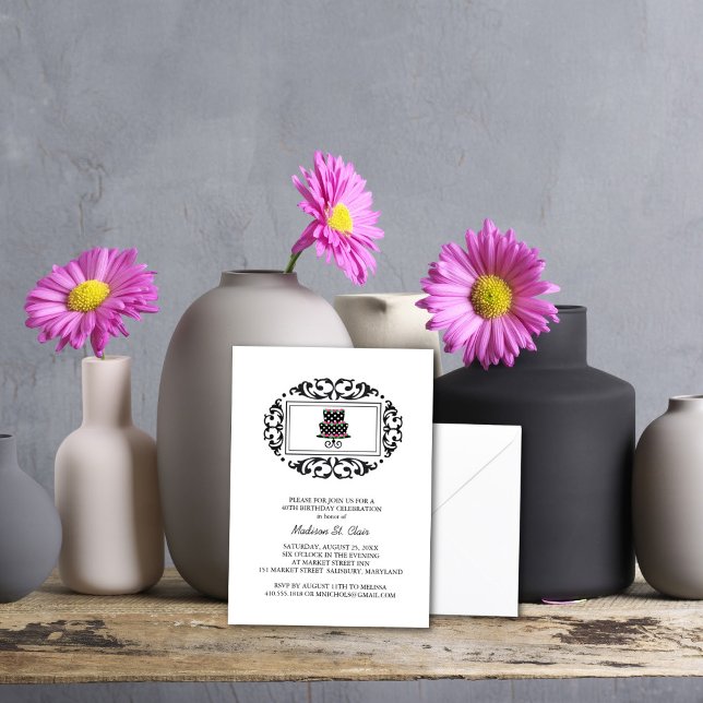 Convites de festas aniversário de 40 anos (Criador carregado)