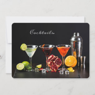 Convites de festas Cocktail de texto personalizado
