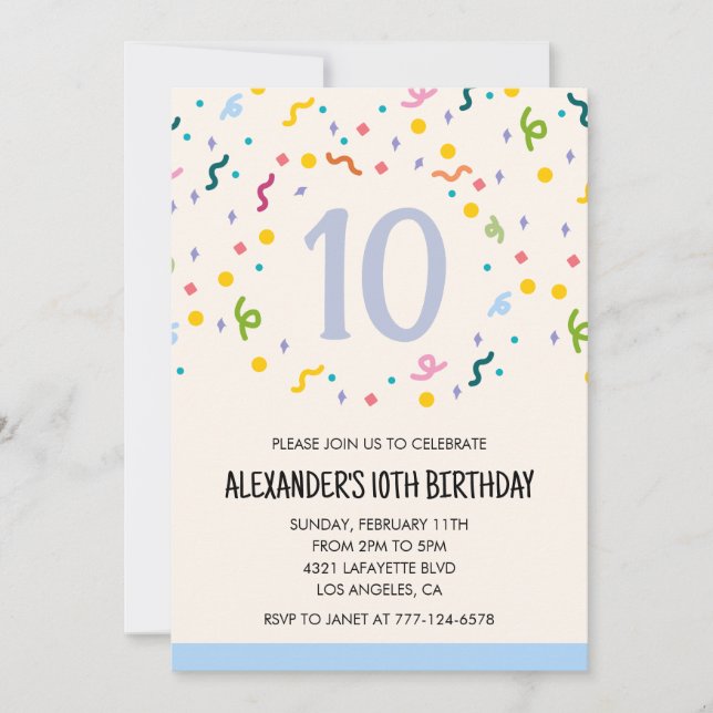 Convites de festas coloridos configuram crianças p (Frente)