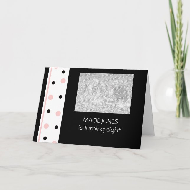 Convites de festas cor-de-rosa e preto: personaliz (Frente)