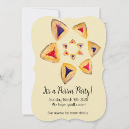 Convites de festas Cream Hamantaschen Star Purim