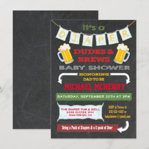 Convites de festas da cerveja e da fralda do