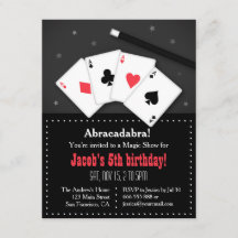 Convites de festas da mágica dos cartões de jogo