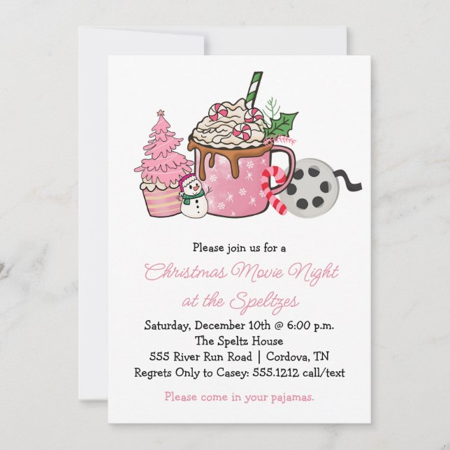 Convites de festas da Noite de Natal (Frente)