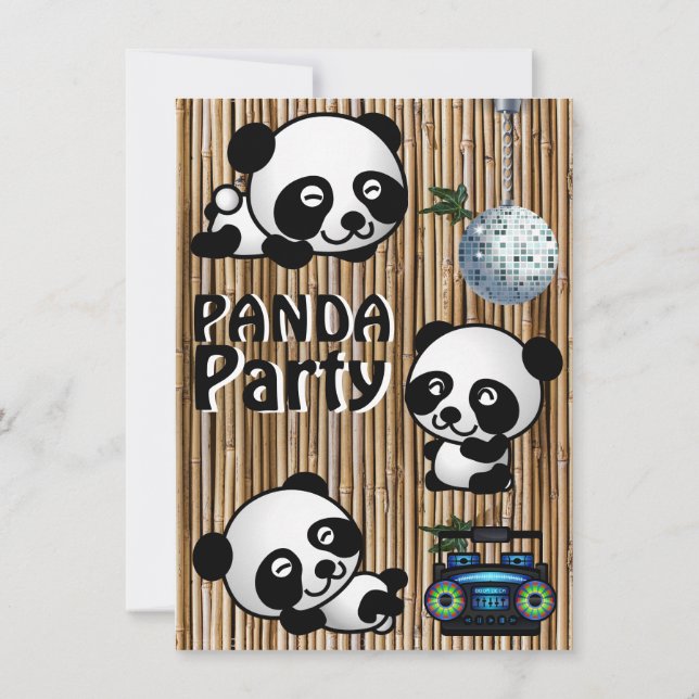 Convites de festas da panda (Verso)