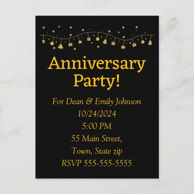 Convites de festas de aniversário (Frente)