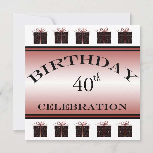 Convites de festas de aniversário de 40 anos perso (Frente)