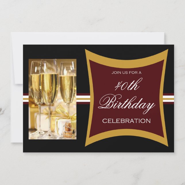 Convites de festas de aniversário de 40 anos perso (Frente)