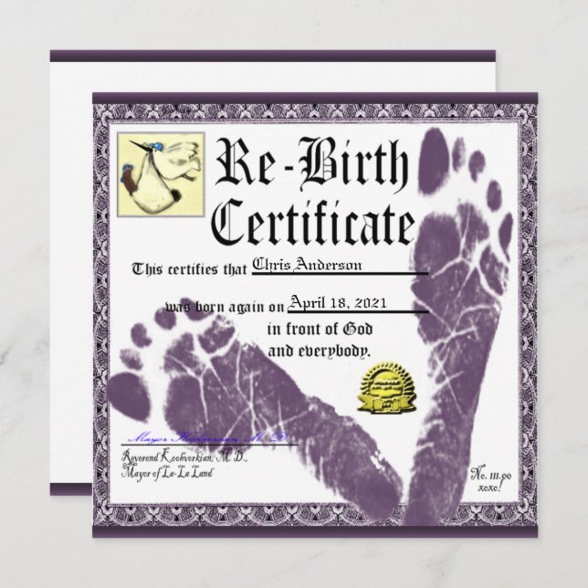 Convites de festas de aniversários adultos engraça (Frente/Verso)