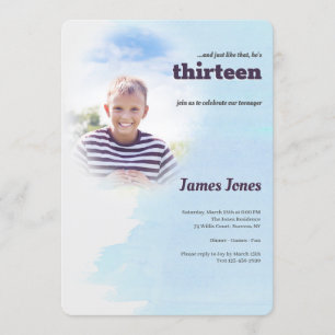 Convites de festas de aniversários azuis da foto