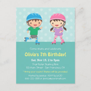 Convites de festas de aniversários da patinagem de