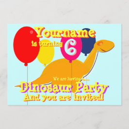 Convites de festas de aniversários de 6 de Dinossa