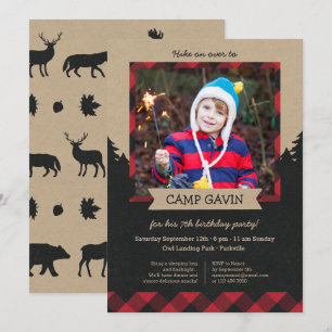 Convites de festas de aniversários de acampamento
