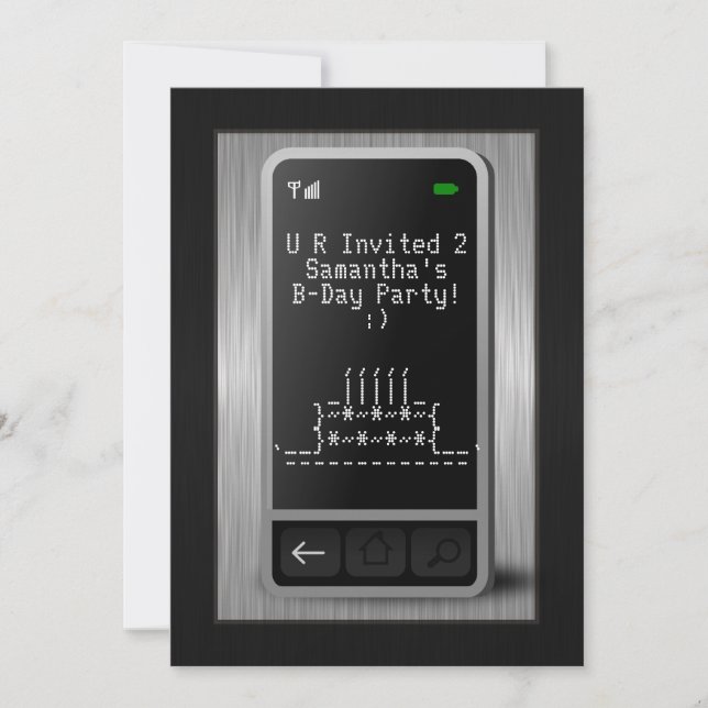 Convites de festas de aniversários de adolescentes (Frente)