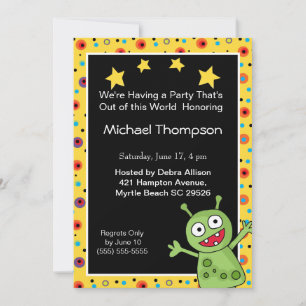 Convites de festas de aniversários de alienígena