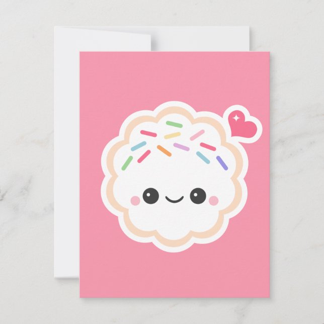 Convites de festas de aniversários de cookies cor- (Frente)