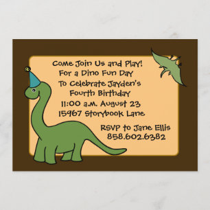 Convites de festas de aniversários de DINO