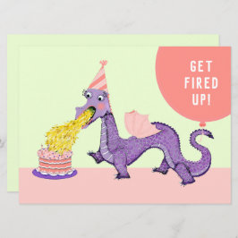 Convites de festas de aniversários de Dragão de Me