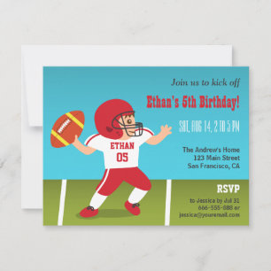 Convites de festas de aniversários De Futebol Cute