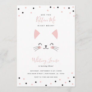 Convites de festas de aniversários de Kitten