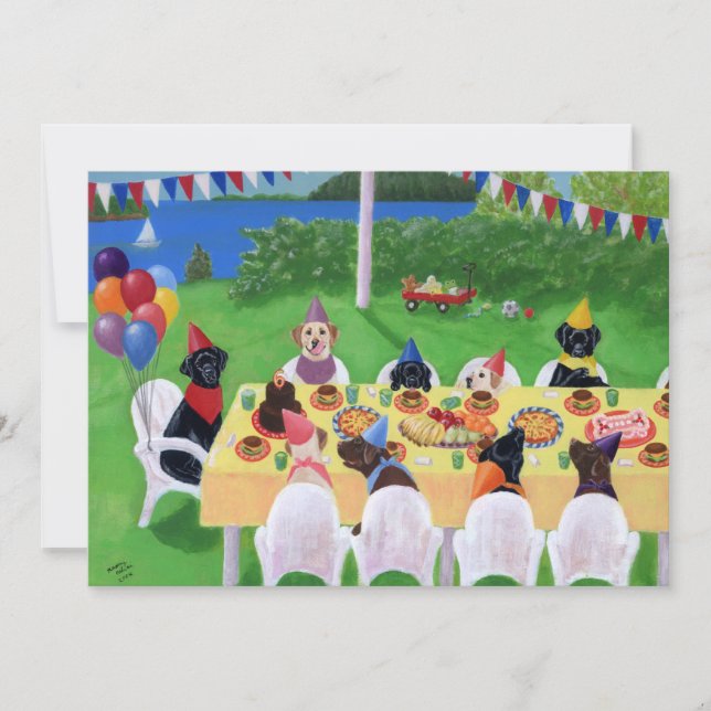 Convites de festas de aniversários de Labrador (Frente)